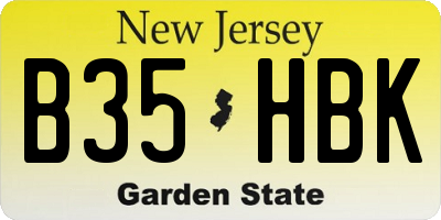 NJ license plate B35HBK