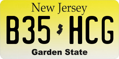 NJ license plate B35HCG