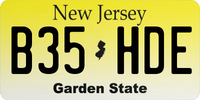 NJ license plate B35HDE