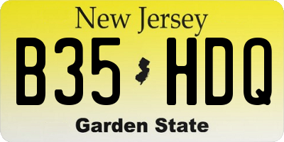 NJ license plate B35HDQ