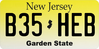 NJ license plate B35HEB