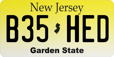 NJ license plate B35HED