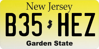 NJ license plate B35HEZ