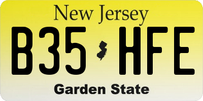 NJ license plate B35HFE