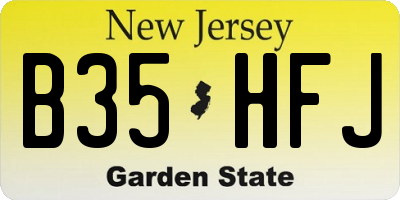 NJ license plate B35HFJ