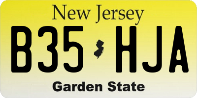 NJ license plate B35HJA