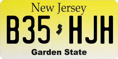 NJ license plate B35HJH