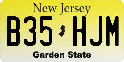 NJ license plate B35HJM