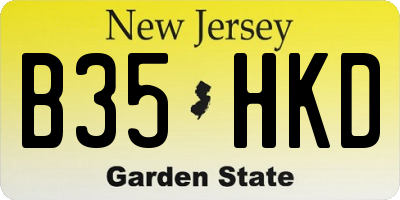 NJ license plate B35HKD