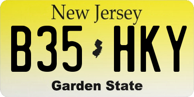 NJ license plate B35HKY