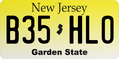 NJ license plate B35HLO