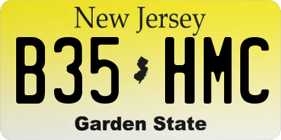 NJ license plate B35HMC