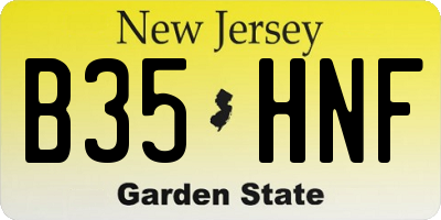 NJ license plate B35HNF
