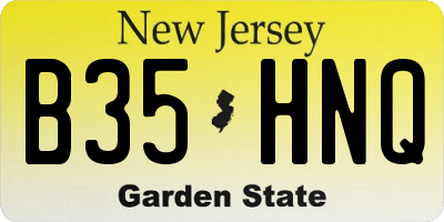 NJ license plate B35HNQ