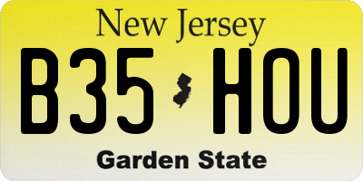 NJ license plate B35HOU