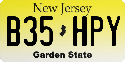 NJ license plate B35HPY