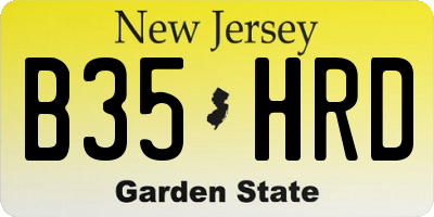 NJ license plate B35HRD