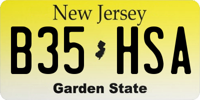 NJ license plate B35HSA