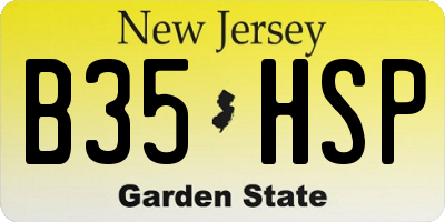 NJ license plate B35HSP