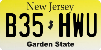 NJ license plate B35HWU