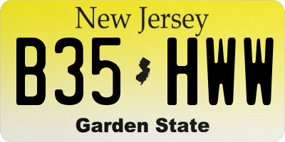 NJ license plate B35HWW