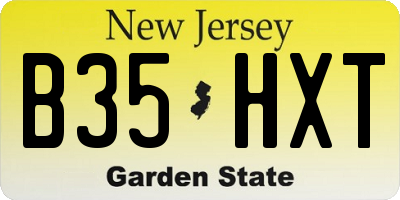 NJ license plate B35HXT
