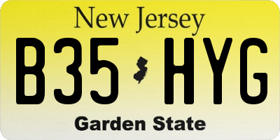 NJ license plate B35HYG