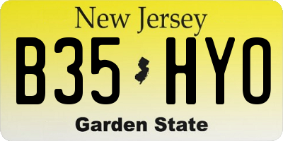 NJ license plate B35HYO