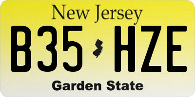 NJ license plate B35HZE