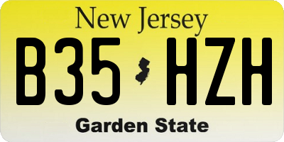 NJ license plate B35HZH