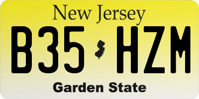 NJ license plate B35HZM