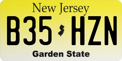 NJ license plate B35HZN