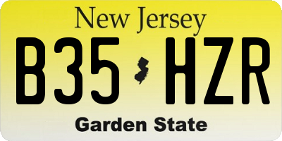 NJ license plate B35HZR