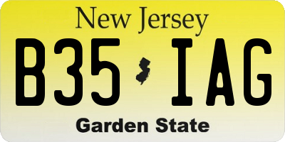 NJ license plate B35IAG