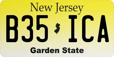 NJ license plate B35ICA