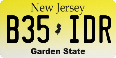 NJ license plate B35IDR