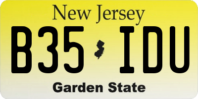 NJ license plate B35IDU