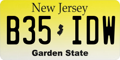 NJ license plate B35IDW