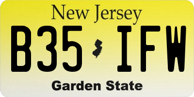NJ license plate B35IFW