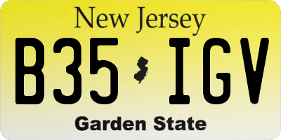 NJ license plate B35IGV