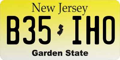 NJ license plate B35IHO