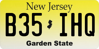 NJ license plate B35IHQ