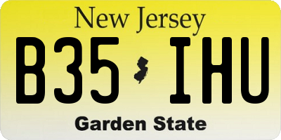 NJ license plate B35IHU