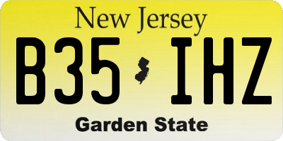 NJ license plate B35IHZ