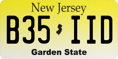 NJ license plate B35IID