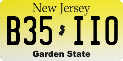 NJ license plate B35IIO