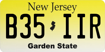 NJ license plate B35IIR