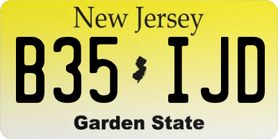 NJ license plate B35IJD