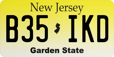 NJ license plate B35IKD