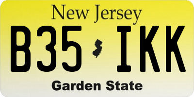 NJ license plate B35IKK